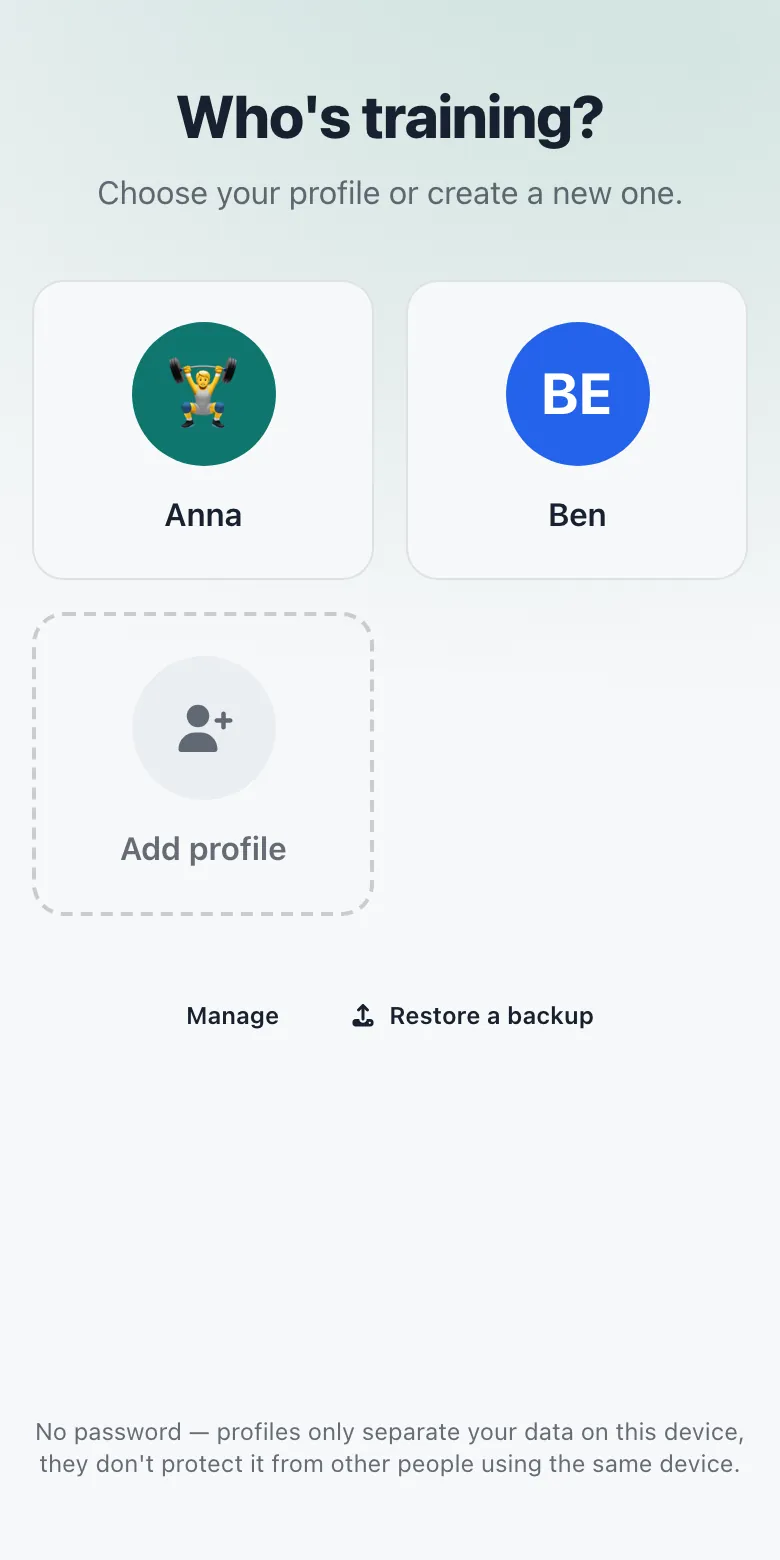 Profile picker